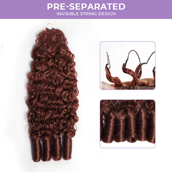 OQ HAIR Breathable Reddish Brown Burmese Curly Crochet Human Hair Seamless Blend For Daily Wear