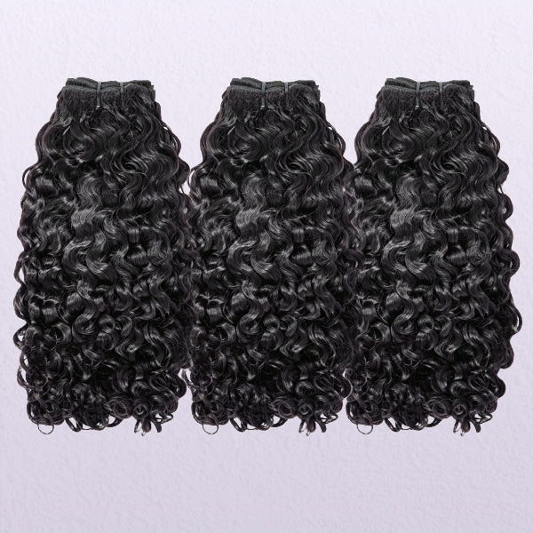 Indian Curly Unprocessed Virgin Hair Bundles Thick Ends Machine Weft Sew In Weaves 1/3/4 Pcs