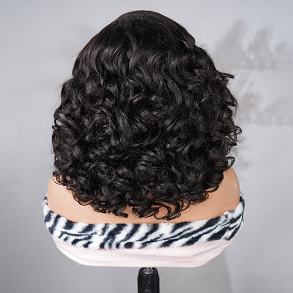 OQ HAIR 4C Edges Hairline Glueless Voluminous Bouncy Curly Wig C Part 9x6 Pre-styled Wear Go Wig With Drawstring Cap