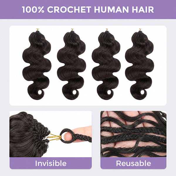 Pre-sale | OQ HAIR Effortless #2 Dark Brown Body Wave Crochet Hair for Quick Styling