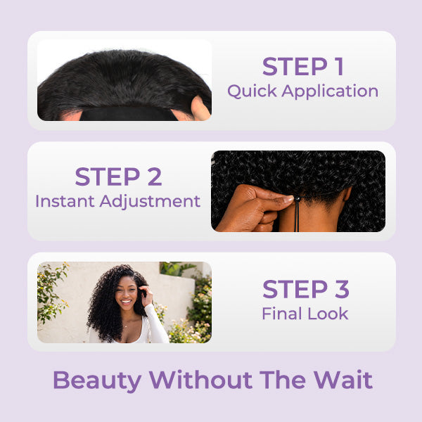 24H Shipping | Kinky Curly Glueless Wear Go Half Wig Invisible Hairline Protective Style