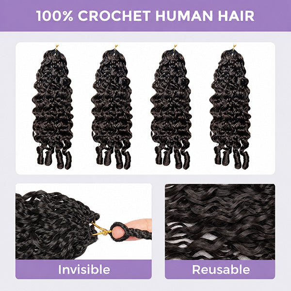 Pre-sale | OQ HAIR Reusable #2 Dark Brown Knotless Burmese Curly Crochet Hair Extensions