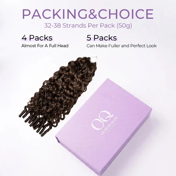 OQ HAIR #4 Chocolate Brown Burmese Curly Unprocessed Raw Crochet Hair Braids