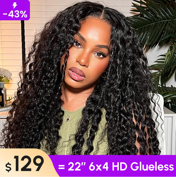 Clearance Sale | Deep Wave Wig Pre-cut 6x4 HD Lace Wear Go Glueless Wigs