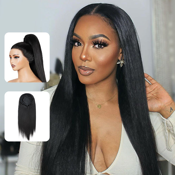 3 In 1 Half Wig | Natural Look Invisible Straight Half Wig For Versatile Styling