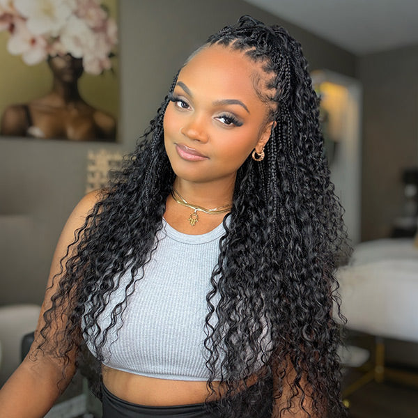 OQ HAIR Premium Natural Wave Crochet Box Braids Hair Smooth Weightless Human Hair Itch Free