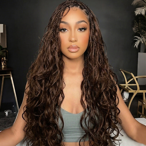 OQ HAIR Body Wave Chocolate Brown Crochet Human Hair Lightweight & Reusable Beginner Friendly Style