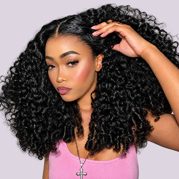 OQ HAIR Burmese Curly 13x6 HD Lace Frontal Glueless Wear Go Wig High Density Virgin Hair Invisible Knots