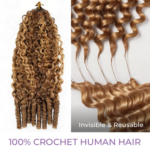 24H Shipping | OQ HAIR Highlight 4/27 Burmese Curly Crochet Hair Miracle Knots Protective Style