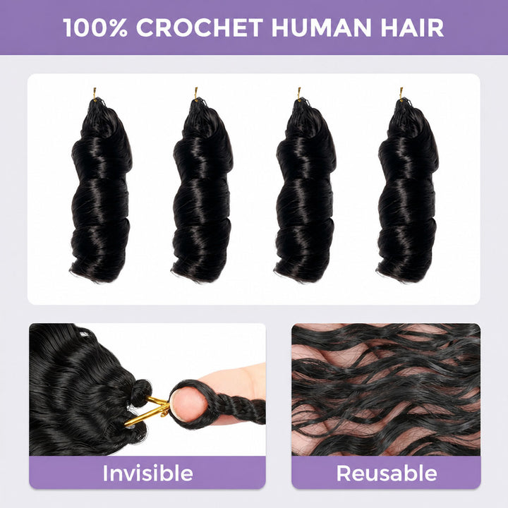 Pre-sale | OQ HAIR Luxury French Curl Crochet Hair Braids Invisible Miracle Knots Natural Look