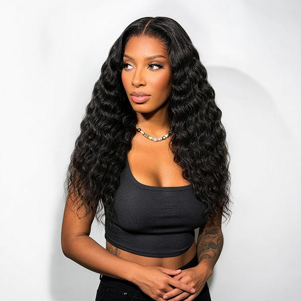 3 In 1 Half Wig Glueless Indian Curly Elastic Drawstring Natural Blend Wear Go Half Wig Easy To Install