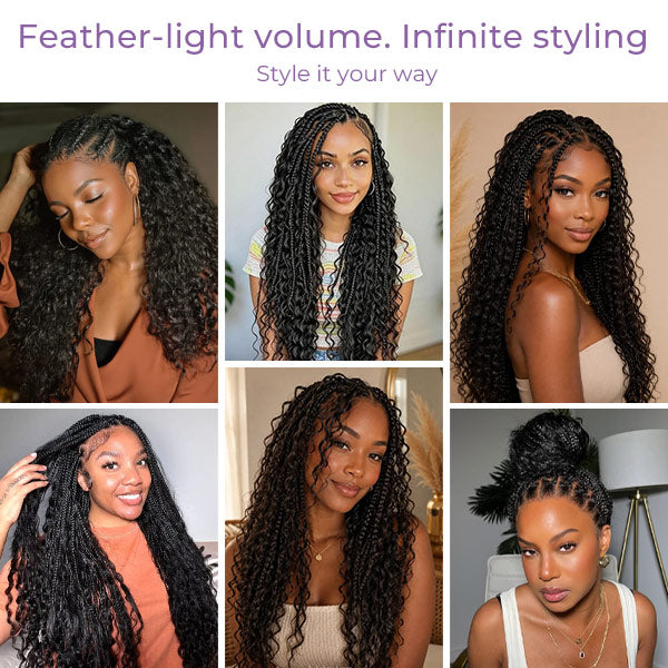24H Shipping | OQ HAIR Lightweight Feather Water Wave Crochet Human Hair Miracle Knots Beginner Friendly