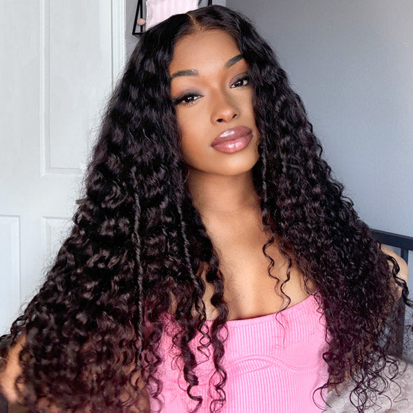 OQ HAIR Deep Wave Wear Go Glueless Wig Bleached Knots Pre-cut 7x5 HD Lace Wig