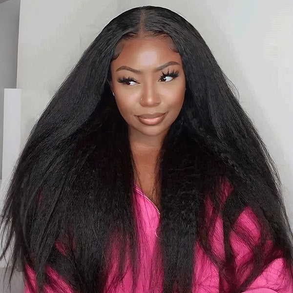 Kinky Straight U Part Wig Human Hair Adjustable Drawstring Wear Go Glueless Wig