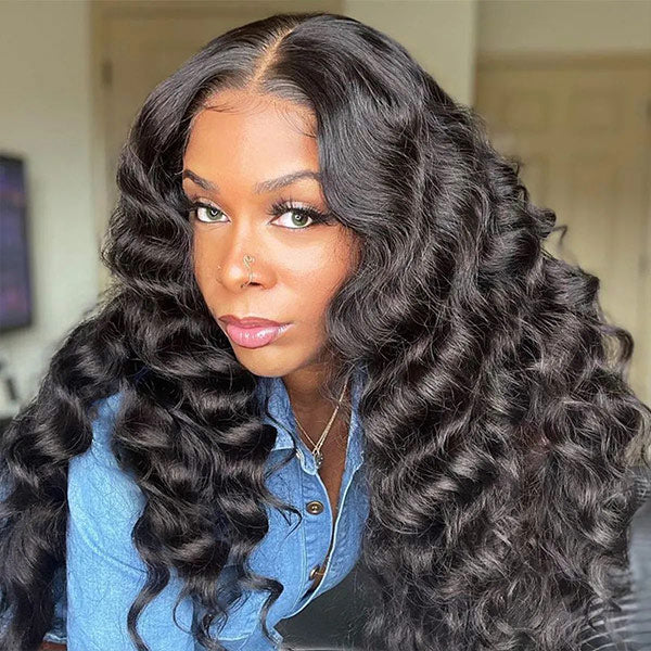 Glueless Loose Deep Wave U Part Wig Human Hair Beginner Friendly Drawstring Wear Go Wig