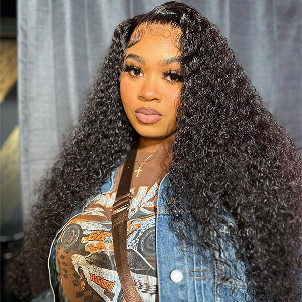 OQ HAIR Water Wave Glueless Wig Bleached Knots 13x6 HD Lace Frontal Elastic Drawstring Wear Go Wig
