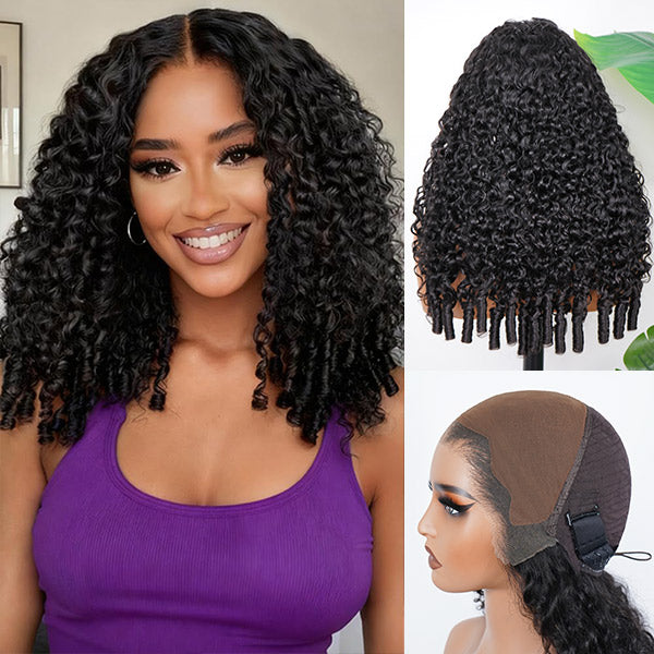 OQ HAIR Burmese Curly Bleached Knots Adjustable Fit Drawstring Wear Go Glueless Wig Pre-cut 13x6 HD Lace Nautral Hairline