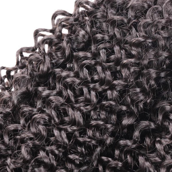 4 Bundles Kinky Curly Human Virgin Hair Natural Black