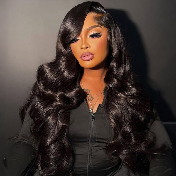 OQ HAIR Body Wave Adjustable Drawstring Wear Go Glueless Wig Pre-Cut 13x6 HD Lace With Bleached Knots