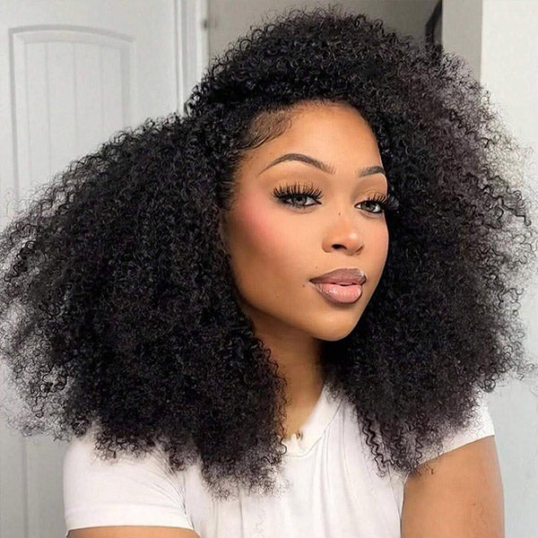 OQ HAIR Big Volume Afro Curly Glueless 3-In-1 Wear Go Half Wig For Everyday Glam