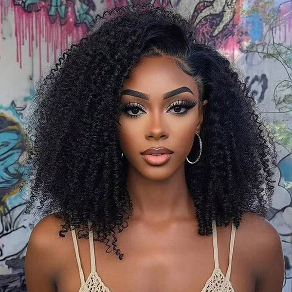 OQ HAIR Big Volume Afro Curly Glueless 3-In-1 Wear Go Half Wig For Everyday Glam