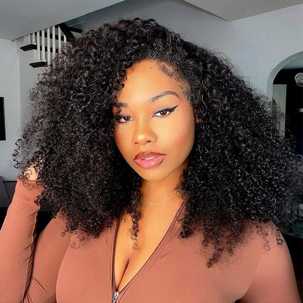 OQ HAIR Big Volume Afro Curly Glueless 3-In-1 Wear Go Half Wig For Everyday Glam