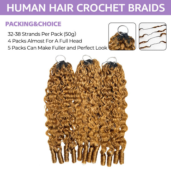 Pre-Sale | OQ HAIR #30 Light Auburn Burmese Curly Crochet Human Hair Shed-Free Easy Salon-Quality Installation