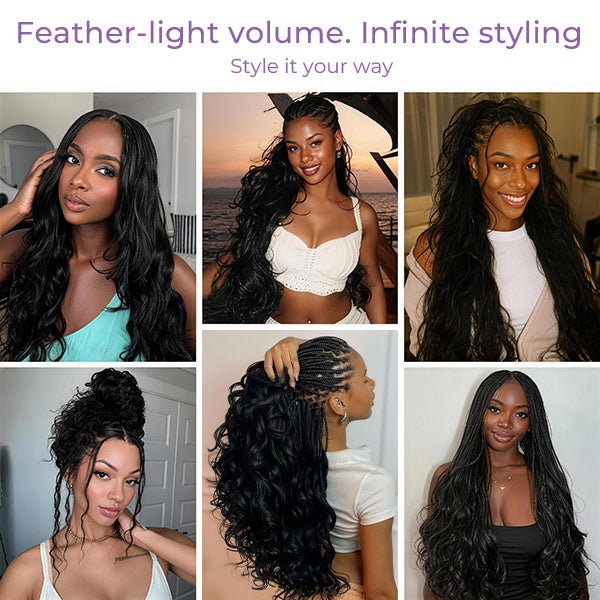24h Shipping | OQ HAIR Whisper Soft Body Wave Crochet Hair Weightless Fast Home Application
