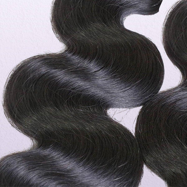 OQ HAIR Body Wave 100% Human Hair 3 Bundles With 4x4 Hand Tied Closure