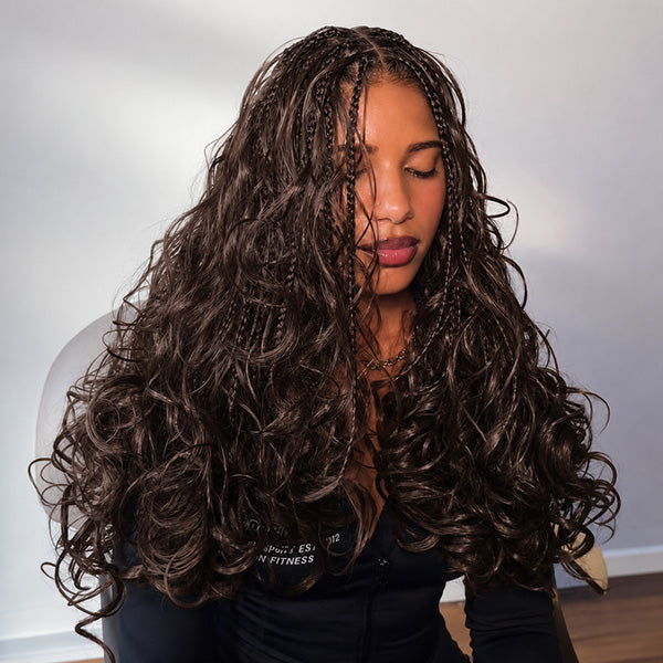 Pre-sale | OQ HAIR 100% Human Hair #4 Chocolate Brown Bouncy French Curl Crochet Braids