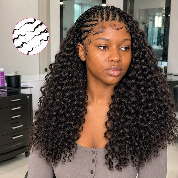 Pre-sale | OQ HAIR Reusable #2 Dark Brown Knotless Burmese Curly Crochet Hair Extensions
