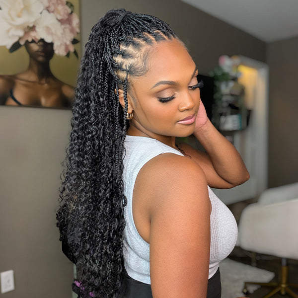 OQ HAIR Premium Natural Wave Crochet Box Braids Hair Smooth Weightless Human Hair Itch Free