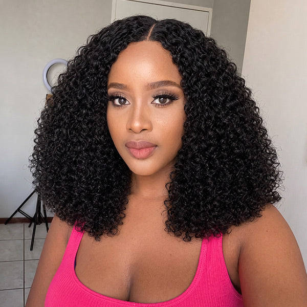 OQ HAIR Pixie Curly V Part Wig Glueless No Leave Out Beginner Friendly Quick Install