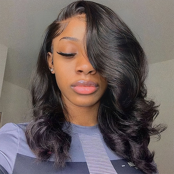 OQ HAIR Pre Styled C Part Layered Body Wave Snug Fit Drawstring Wear Go Glueless Wig Pre-Cut 9x6 Lace Bleached Knots