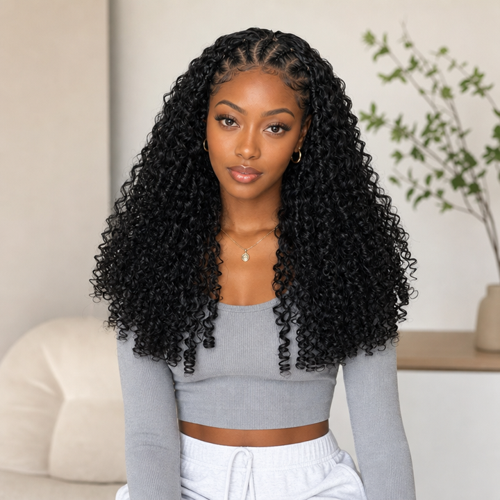 24h Shipping | OQ HAIR Premium Burmese Curly Pre-Separated Feather Crochet Human Hair Lightweight Reusable