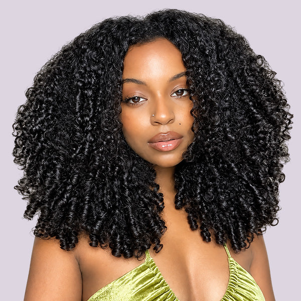 Burmese Curly Glueless 3 In 1 Half Wig Protective Style Drawstring Wig