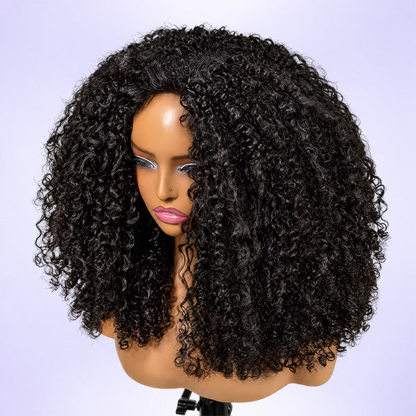 OQ HAIR Pixie Curly Airvolume 3 In 1 Crochet Half Wig Glueless Quick Install Beginner Friendly