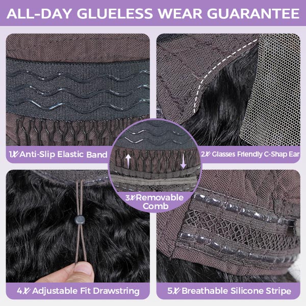 OQ HAIR Wear Go Wigs Undetectable 13x6 HD Lace Front Wigs With Elastic Drawstring Glueless Human Hair Wigs Natural Look Beginner Friendly For Women