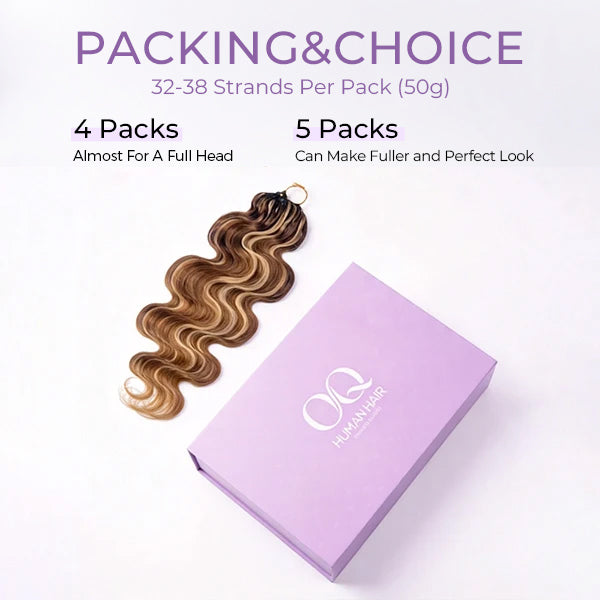 24h Shipping | OQ HAIR Body Wave Highlight 4/27 Color Lightweight Crochet Hair Natural Volume Seamless Look