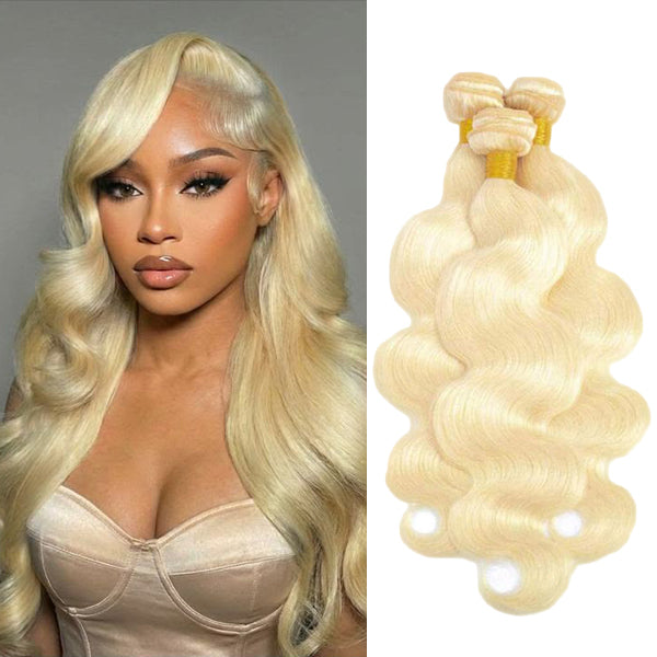 613 Bundles Body Wave Human Virgin Hair No Split & Full End Blonde Color Hair Bundles