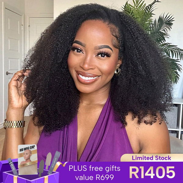 80% OFF | Afro Curly Flexible Fit 3-In-1 Half Wig With Drawstring Natural Hairline Beginner Friendly