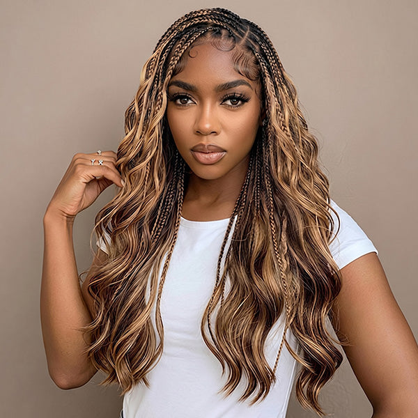 OQ HAIR Body Wave Highlight 4/27 Color Crochet Human Hair Time-Saving Wear Human Hair Extension
