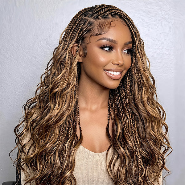 OQ HAIR Body Wave Highlight 4/27 Color Crochet Human Hair Time-Saving Wear Human Hair Extension