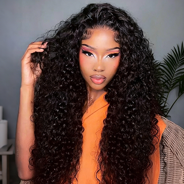 OQ HAIR Deep Wave Glueless Wigs Pre Cut HD Lace Wear Go Wig With Drawstring Beginner Friendly