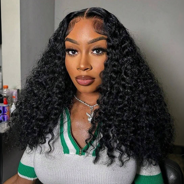 OQ HAIR Deep Wave Glueless Wigs Pre Cut HD Lace Wear Go Wig With Drawstring Beginner Friendly