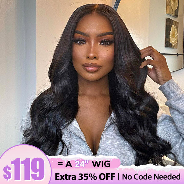 Clearance Sale | T Part Human Hair Wigs with Baby Hair 6Inches Deep Middle Part Lace Wigs Pre Plucked With Natural Hairline