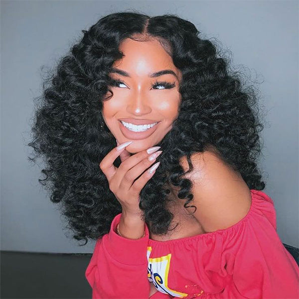 OQHAIR Wand Curl Wear Go Glueless Wig 4x6 HD Lace Pre Cut Lace 100% Glueless Wig Preplucked with Natural Hairline