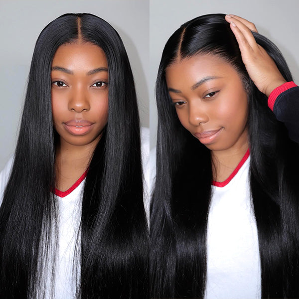 OQ HAIR M-cap Straight Wear Go Wigs Pre Cut 9x6 HD Lace Bleached Knots Glueless Wigs Human Hair Tiny Knots Pre Plucked Hairline
