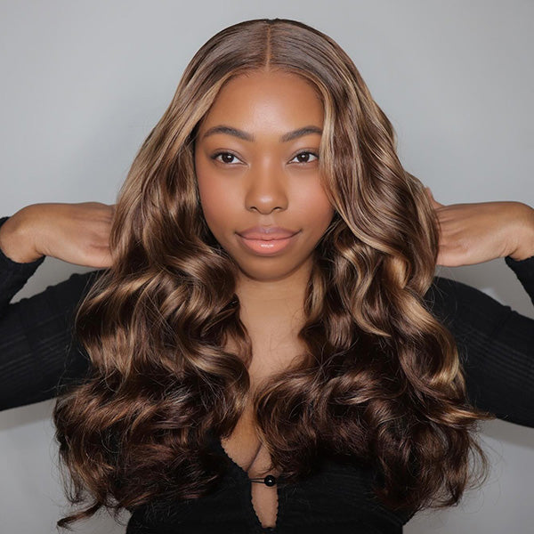 Flash Sale | Body Wave Hair 4/27 Highlight Ombre Color 7x5 Lace Closure Wig