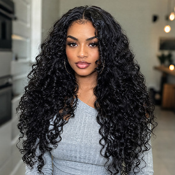 Indian Curly Unprocessed Virgin Hair Bundles Thick Ends Machine Weft Sew In Weaves 1/3/4 Pcs